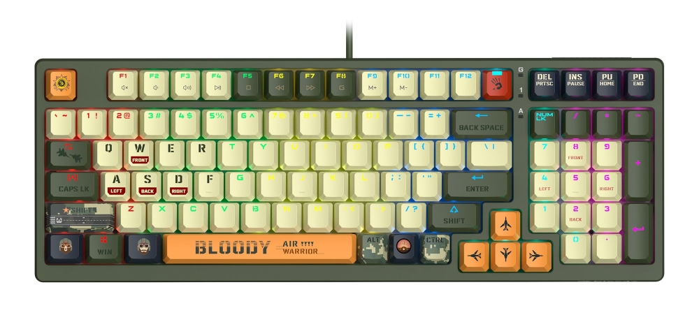 Проводная игровая клавиатура A4Tech Bloody S98 Aviator зеленый (S98 AVIATOR)