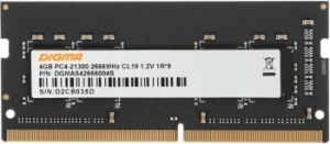   Digma DDR4 4Gb 2666MHz DGMAS42666004S RTL PC4-21300 CL19 SO-DIMM 260-pin 1.2 sin