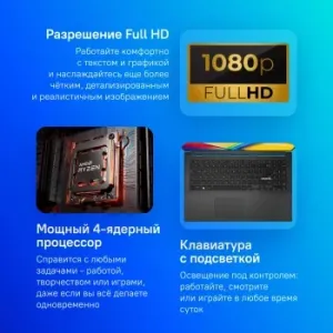  ASUS E1504FA-BQ052 15.6 IPS AMD Ryzen 3 7320U /8Mb/512Gb SSD/noDVD/Int:AMD Radeon/Cam/BT/Wi
