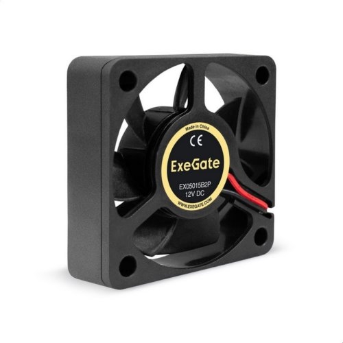 Вентилятор 12В DC ExeGate EX05015B2P (50x50x15 мм, 2-Ball (двойной шарикоподшипник), 2pin, 6000RPM,