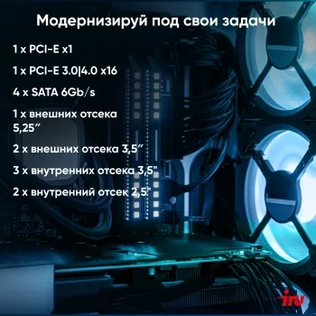  IRU Home 310H6SE MT i5 12400 (2.5) 8Gb SSD512Gb UHDG 730 Free DOS GbitEth 400W  (199