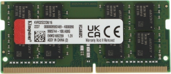   Kingston 16GB DDR4 3200MHz SODIMM Non-ECC CL22  DR x8
