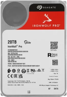   Seagate SATA-III 20TB ST20000NT001 NAS Ironwolf Pro 512E (7200rpm) 256Mb 3.5