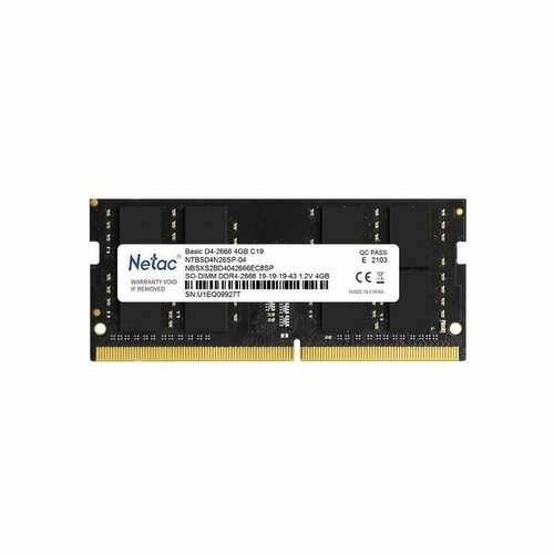   Netac 4GB DDR4 2666MHz SO-DIMM CL19 1.2V / NTBSD4N26SP-04