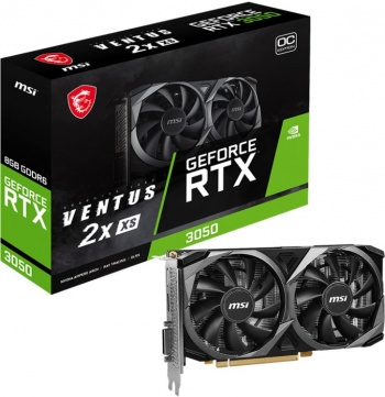  MSI RTX3050 VENTUS 2X XS 8G OC GeForce RTX3050 8Gb 128bit GDDR6 1807/14000 DVIx1 HDMIx1 D