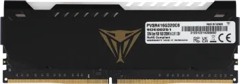   Patriot 16Gb DDR4 3200  DIMM RGB PC25600,  CL18, Viper Steel (PVSR416G320C8) (ret