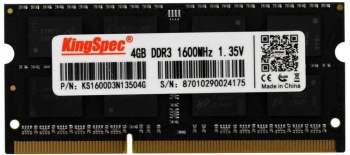  DDR3 4Gb 1600MHz Kingspec KS1600D3N13504G RTL PC3-12800 CL11 SO-DIMM 204-pin 1.35