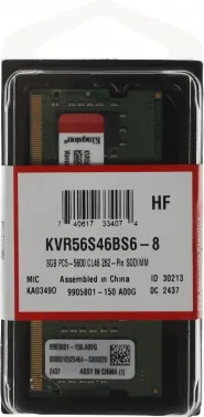   Kingston 8GB DDR5 5600 SODIMM KVR56S46BS6-8  CL46 ValueRAM