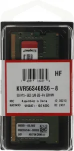   Kingston 8GB DDR5 5600 SODIMM KVR56S46BS6-8  CL46 ValueRAM