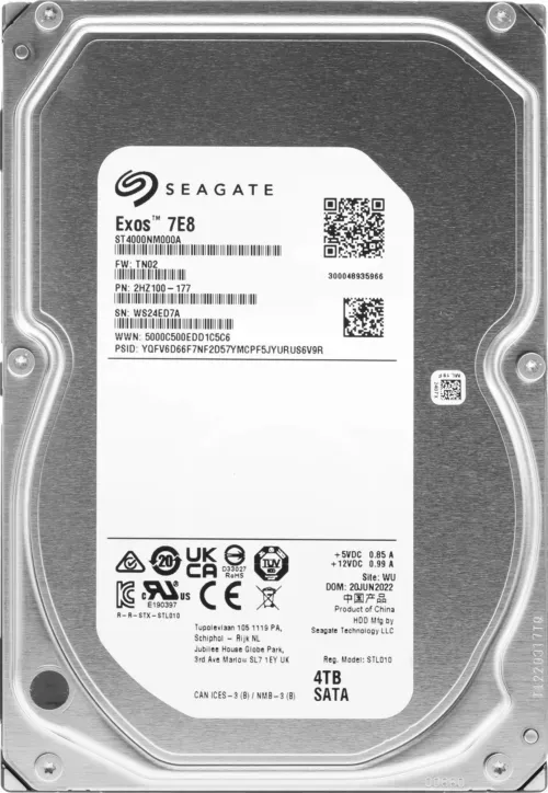   Seagate Original SATA-III 4Tb ST4000NM000A Exos 7E8 (7200rpm) 256Mb 3.5