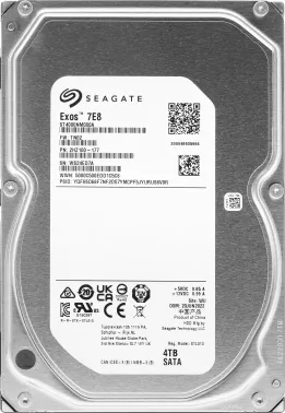  Seagate Original SATA-III 4Tb ST4000NM000A Exos 7E8 (7200rpm) 256Mb 3.5