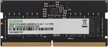  DDR5 16GB 4800MHz Digma DGMAS54800016S RTL PC5-38400 CL40 SO-DIMM 262-pin 1.1 single rank Re