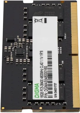  DDR5 16GB 4800MHz Digma DGMAS54800016S RTL PC5-38400 CL40 SO-DIMM 262-pin 1.1 single rank Re