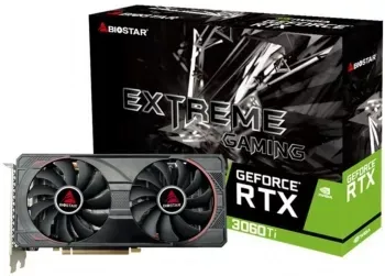  Biostar PCI-E RTX3060Ti-LHR NVIDIA GeForce RTX 3060Ti 8Gb 256bit GDDR6 1410/14000 HDMIx1 
