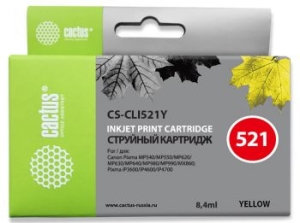   Cactus CS-CLI521Y   Canon Pixma MP540/ MP550/ MP620/ MP630; MX860,(8,2ml)