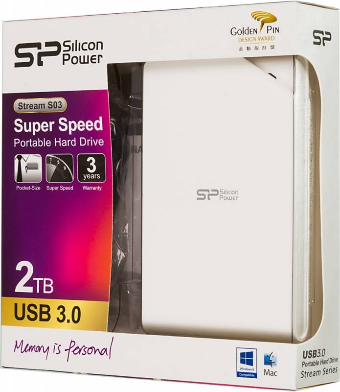    Silicon Power USB 3.0 2Tb S03 SP020TBPHDS03S3W Stream 2.5 