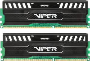   Patriot DIMM DDR3 VIPER3 8Gb KIT (4GbX2) 1600MHz CL9 [PV38G160C9K] Black
