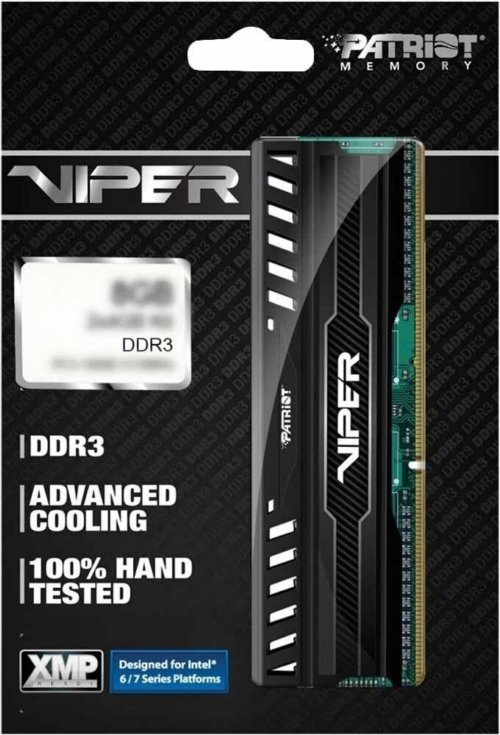  Patriot DIMM DDR3 VIPER3 8Gb KIT (4GbX2) 1600MHz CL9 [PV38G160C9K] Black