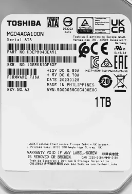   SATA 1TB 7200RPM 6GB/S 128MB MG04ACA100N TOSHIBA 3.5