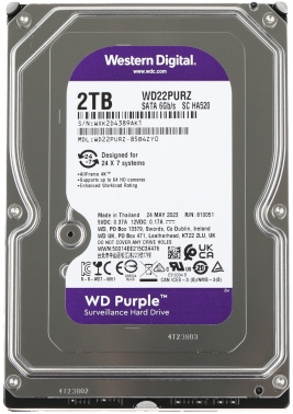   Western Digital 2Tb 5400rpm WDC PURPLE WD22PURZ SATA 6GB/S 256MB