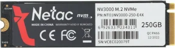  SSD Netac 250GB M.2 2280 NV3000 NVMe PCIe NT01NV3000-250-E4X (heat sink)