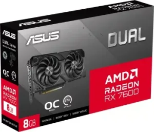  Asus PCI-E DUAL-RX7600-O8G-EVO AMD Radeon RX 7600 8Gb 128bit GDDR6 2280/18000 HDMIx1 DPx3