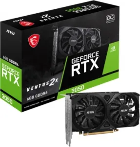  MSI PCI-E 4.0 RTX 3050 VENTUS 2X E 6G OC NVIDIA GeForce RTX 3050 6Gb 96bit GDDR6 1492/140