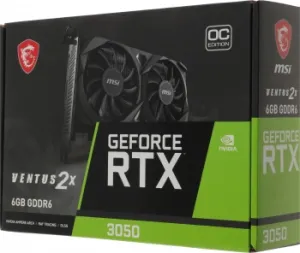  MSI PCI-E 4.0 RTX 3050 VENTUS 2X E 6G OC NVIDIA GeForce RTX 3050 6Gb 96bit GDDR6 1492/140