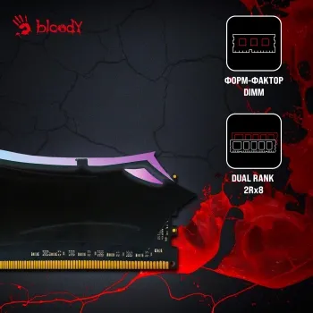  DDR4 16GB 3200MHz Bloody BDM016A3200RD RGB RTL Gaming PC4-25600 CL22 DIMM 288-pin 1.35 dual 