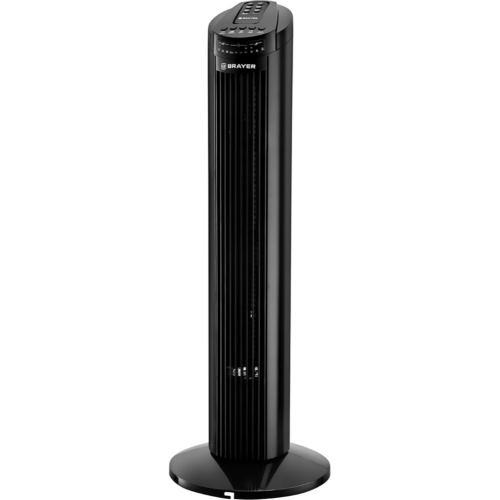 Колонный вентилятор BRAYER BR4958BK, механ.упр.,пульт ДУ,вращение90°,мощ-ть50Вт,защита от перегрева