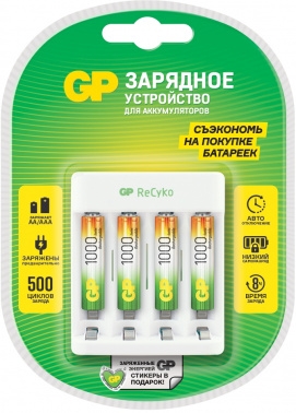   GP Rechargeable 411/100AAAHCCS-2CR1 AA/AAA NiMH 1000mAh (4) 