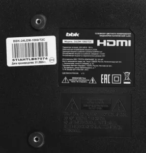  LED BBK 24 24LEM-1060/T2C  HD 60Hz DVB-T2 DVB-C USB (RUS)