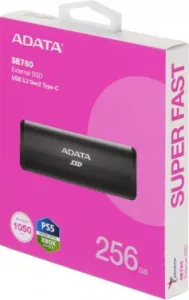   1.8; 256GB ADATA SE760 Black External SSD ASE760-256GU32G2-CBK USB 3.2 Gen 2 Typ
