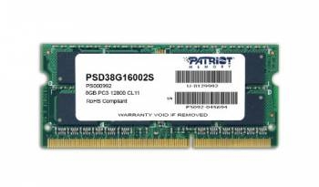   Patriot SO-DIMM DDR3 8GB PSD38G16002S (PC3-12800, 1600MHz, 1.5V)