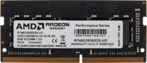  AMD 8Gb DDR4 2666MHz R748G2606S2S-UO OEM PC4-21300 CL16 SO-DIMM 260-pin 1.2