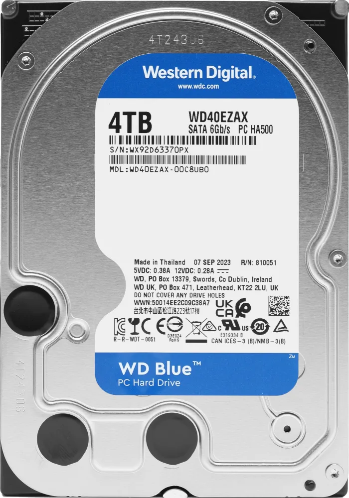   WDC SATA 4TB 6GB/S 256MB BLUE WD40EZAX