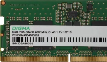  DDR5 8GB 4800MHz Digma DGMAS5480008S RTL PC5-38400 CL40 SO-DIMM 262-pin 1.1 single rank Ret