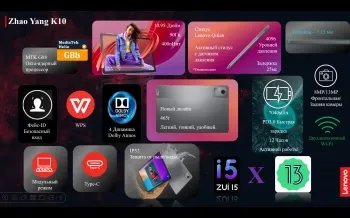  Lenovo Zhaoyang K10 11, 8Gb, 128Gb, Wi-Fi, Android 13 